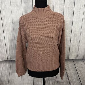 Jessica Simpson Women's Small Mauve Chunky Knit Mock Neck Sweater